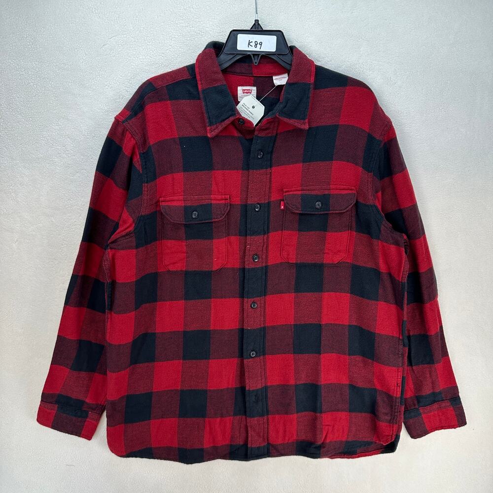 LEVI'S MEN'S LARGE CLASSIC WORKER SHIRT ALBANY BIKING RED